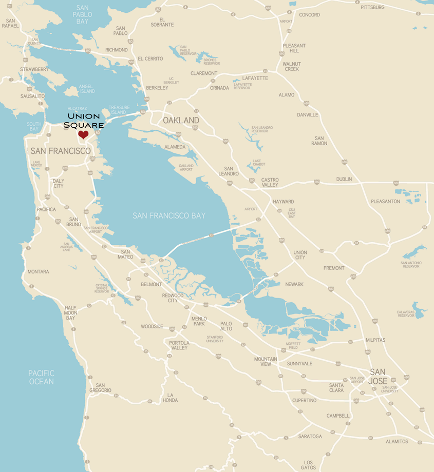 Map Of The San Francisco Bay Map of San Francisco Bay Area | Shopping, Dining & Travel Guide