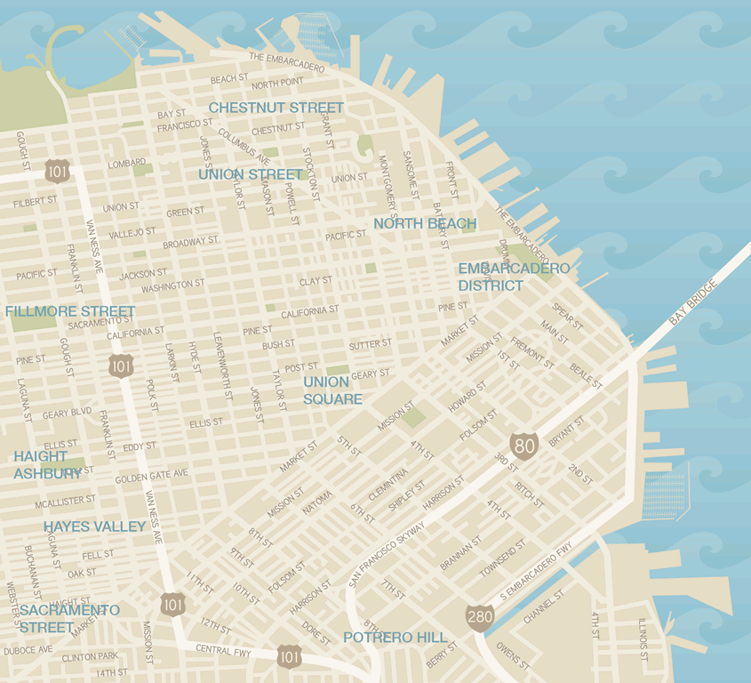 Union Square San Francisco Shopping Map Map San Francisco's Shopping Districts | Union Square Guide